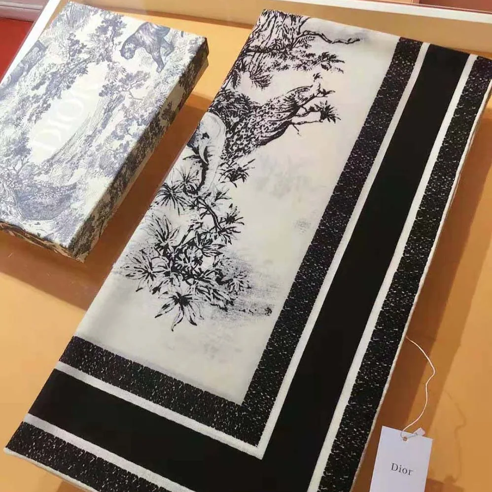 Dior Toile De Jouy Voyage 90 Square Scarf White and Black Silk Twill for Women Dior Toile De Jouy Voyage 90 Square Scarf White and Black Silk Twill for Women