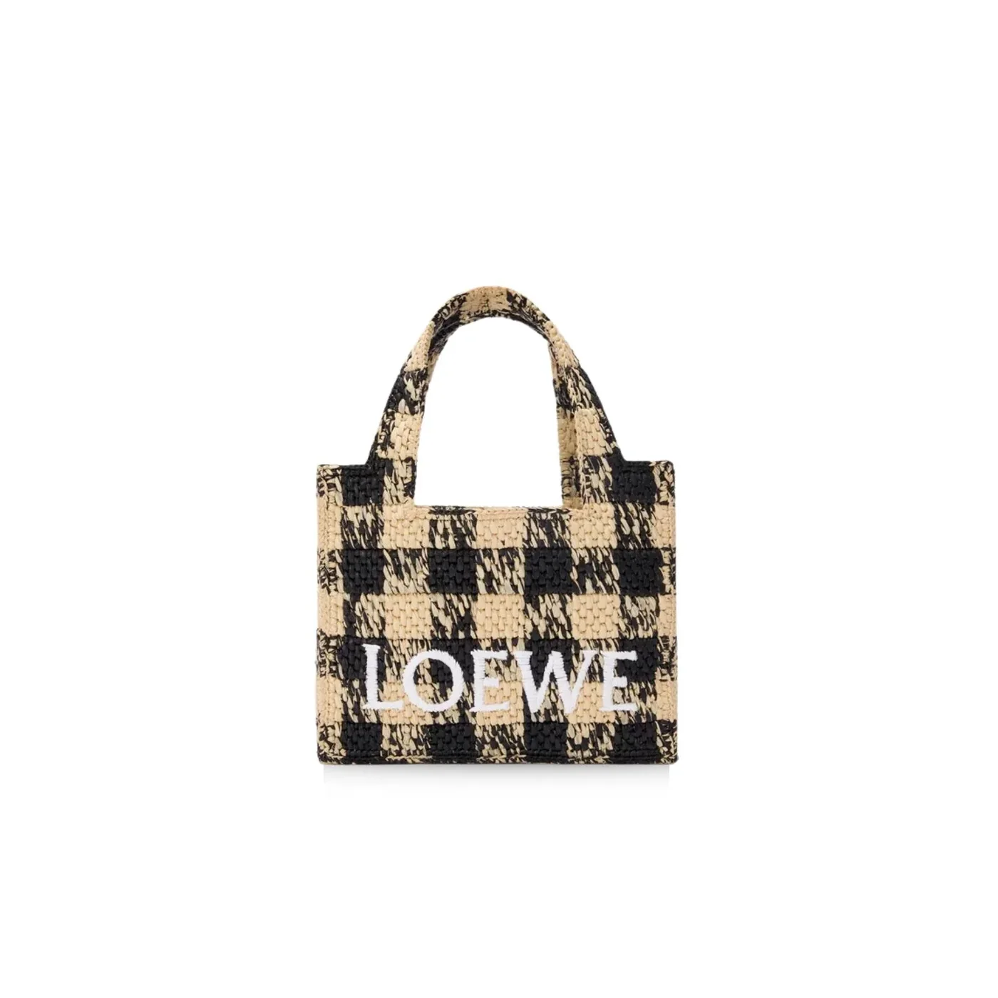 Loewe Mini Font Tote Raffia Natural / ALF1V46X10