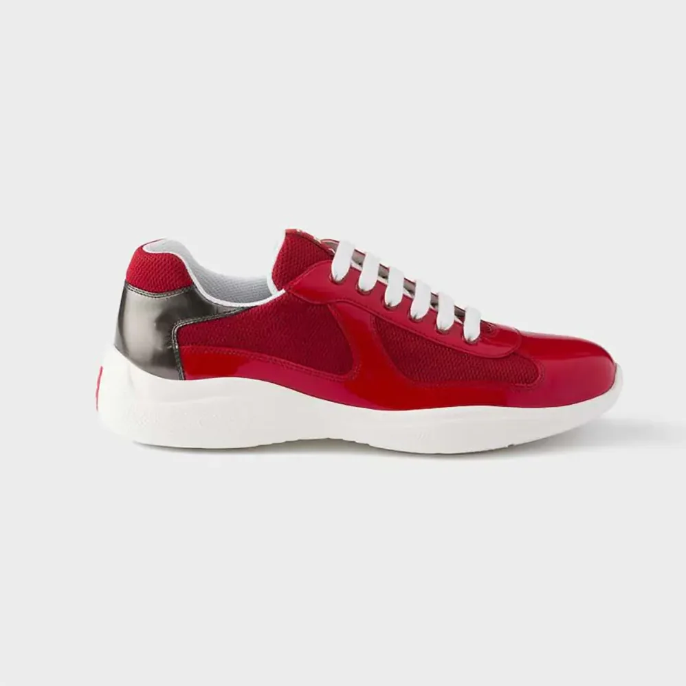 Prada Patent Leather And Technical Fabric Prada America'S Cup Sneakers for Unisex in Red