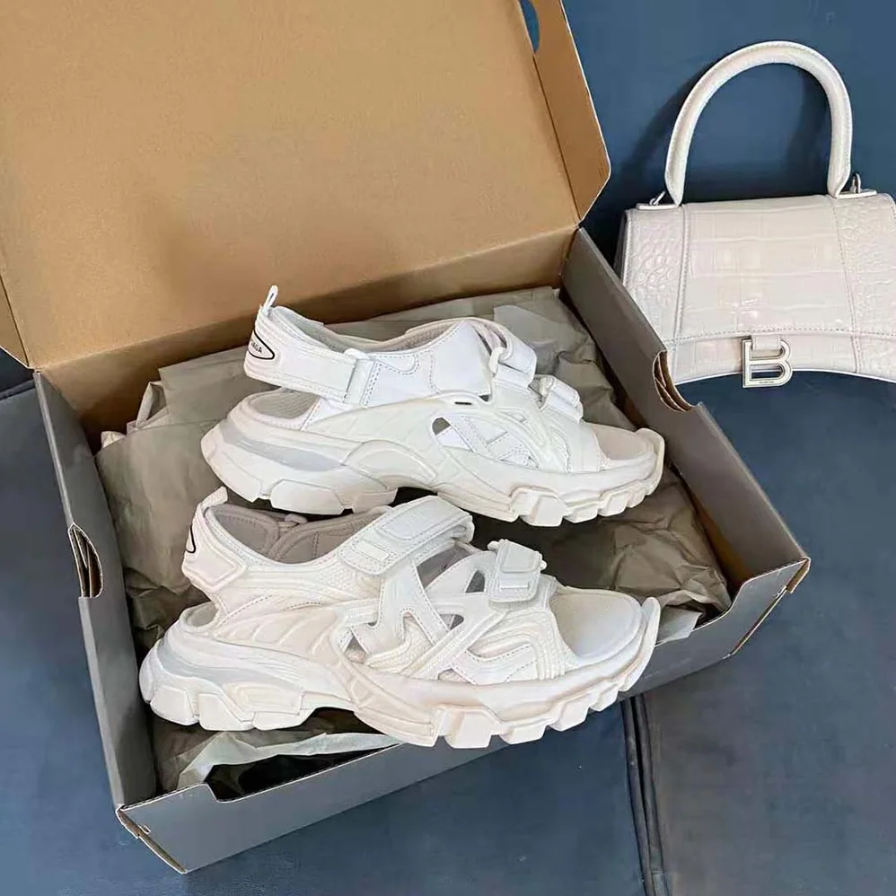 Balenciaga Track Sandal in White Neoprene and Rubber for Women Balenciaga Track Sandal in White Neoprene and Rubber for Women