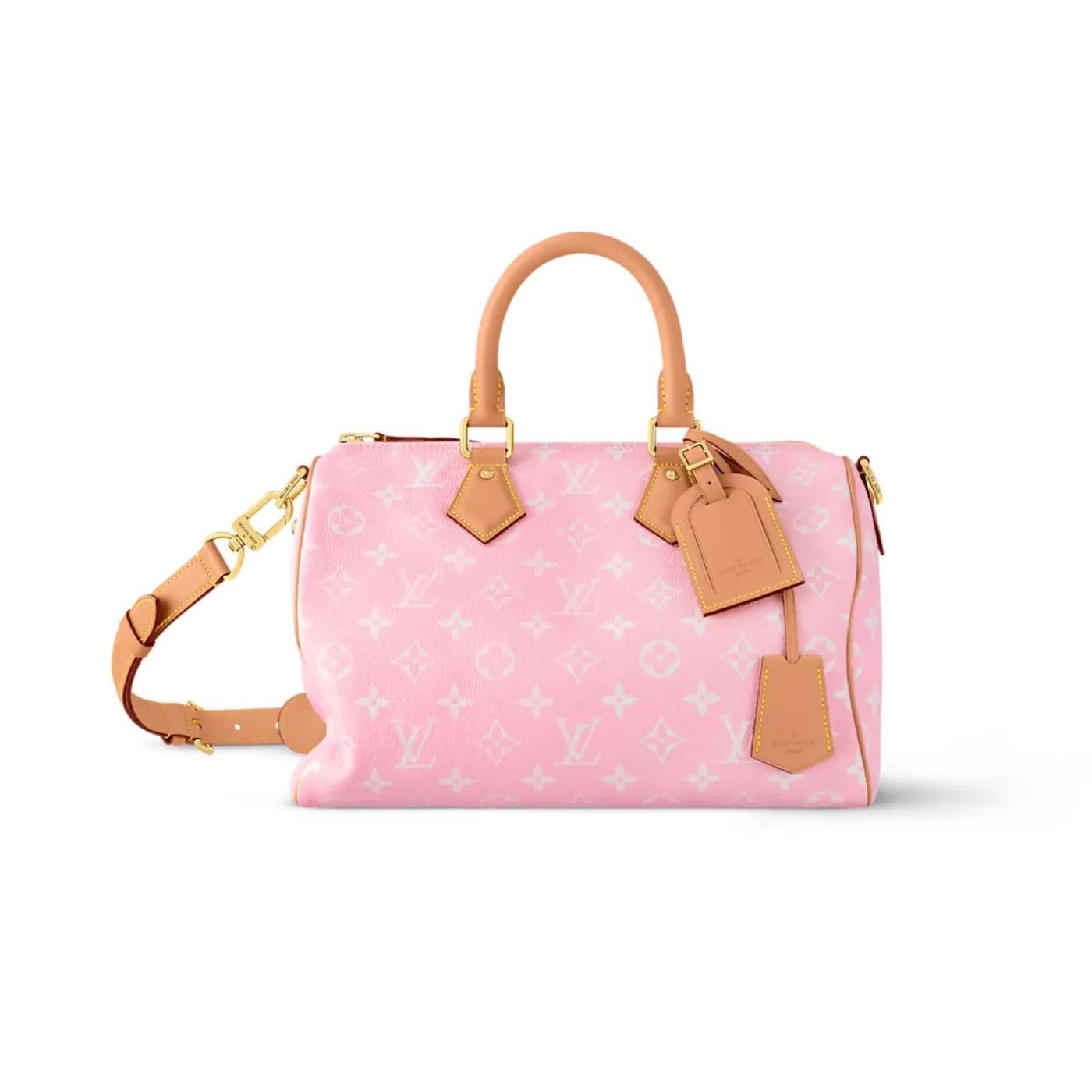 Louis Vuitton Speedy P9 Bandouliere 30 Top Handle Bag in Candy Pink Gold Hardware