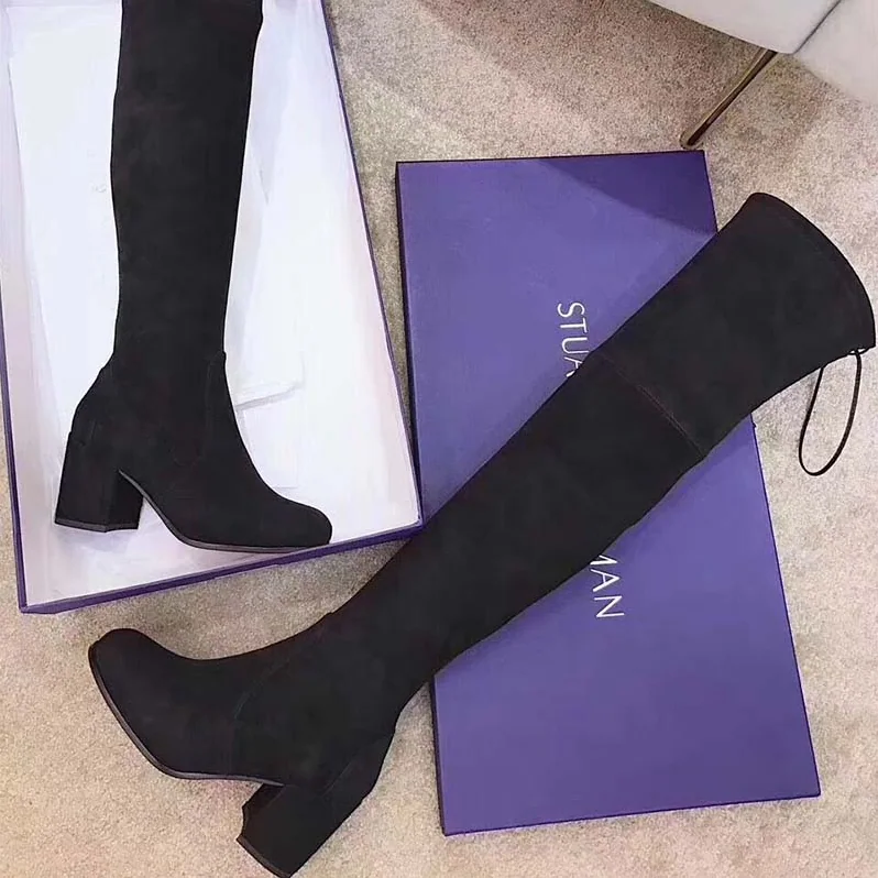 Stuart Weitzman Shoes The Tieland Boot 70mm Heel for Women in Black Stuart Weitzman Shoes The Tieland Boot 70mm Heel for Women in Black