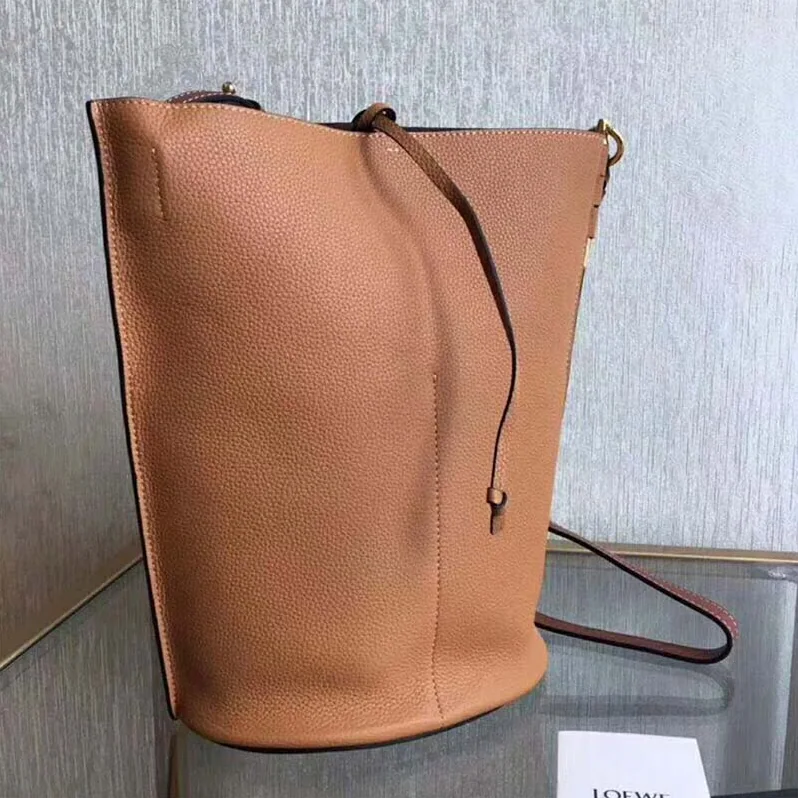 Loewe Gate Bucket Bag Light In Calfskin for Women in Brown Loewe Gate Bucket Bag Light In Calfskin for Women in Brown