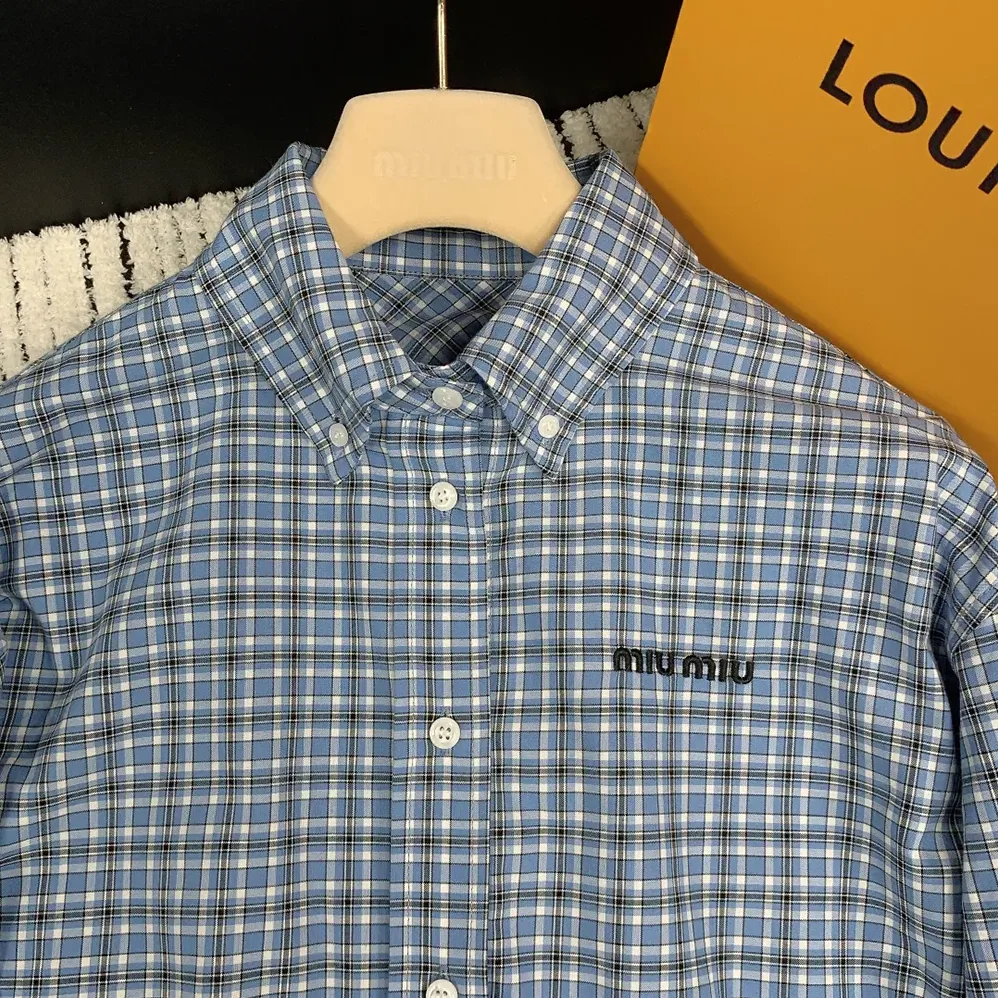 Miu Miu Checked Poplin Shirt for Women