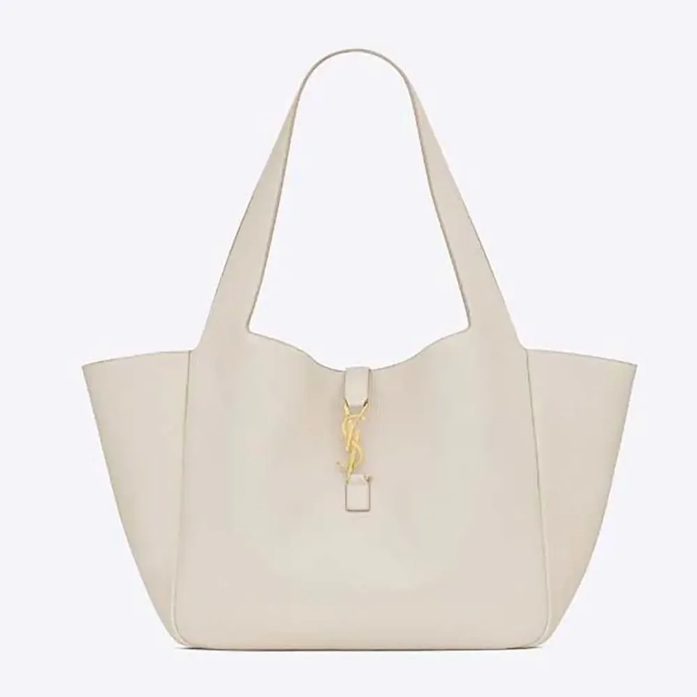 Saint Laurent YSL Le 5 à 7 Bea in Grained Leather for Women in White Saint Laurent YSL Le 5 à 7 Bea in Grained Leather for Women in White