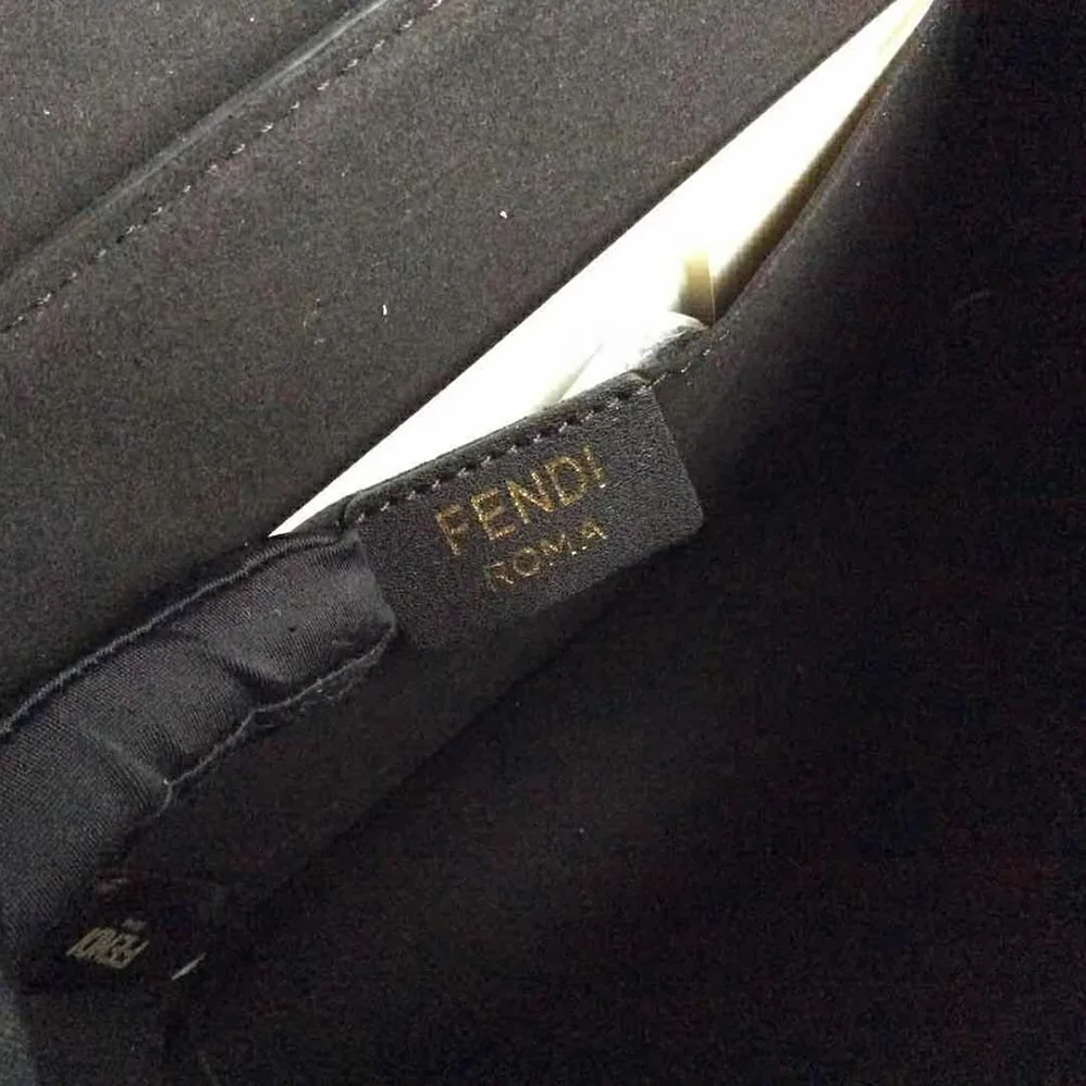 Fendi Kan I F Leather Bag in Calfskin Leather for Women in Blue Fendi Kan I F Leather Bag in Calfskin Leather for Women in Blue