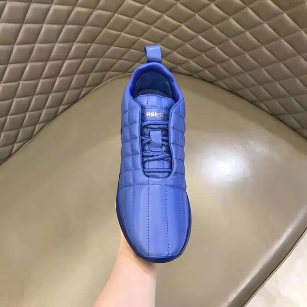 Burberry Quilted Leather Classic Sneakers for Unisex in Blue