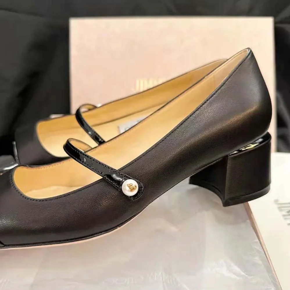 Jimmy Choo Elisa 45 Black Nappa and Patent Leather Pumps for Women Jimmy Choo Elisa 45 Black Nappa and Patent Leather Pumps for Women