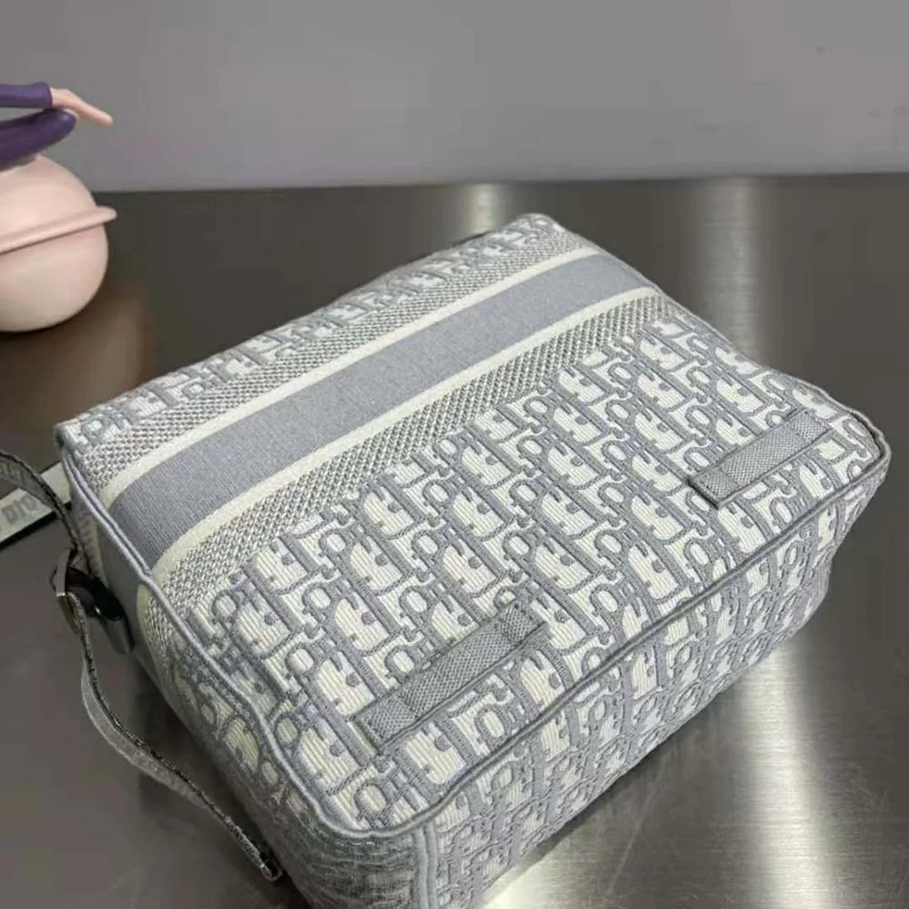 Dior Diorcamp Bag Dior Oblique Embroidery for Men in Silver Dior Diorcamp Bag Dior Oblique Embroidery for Men in Silver