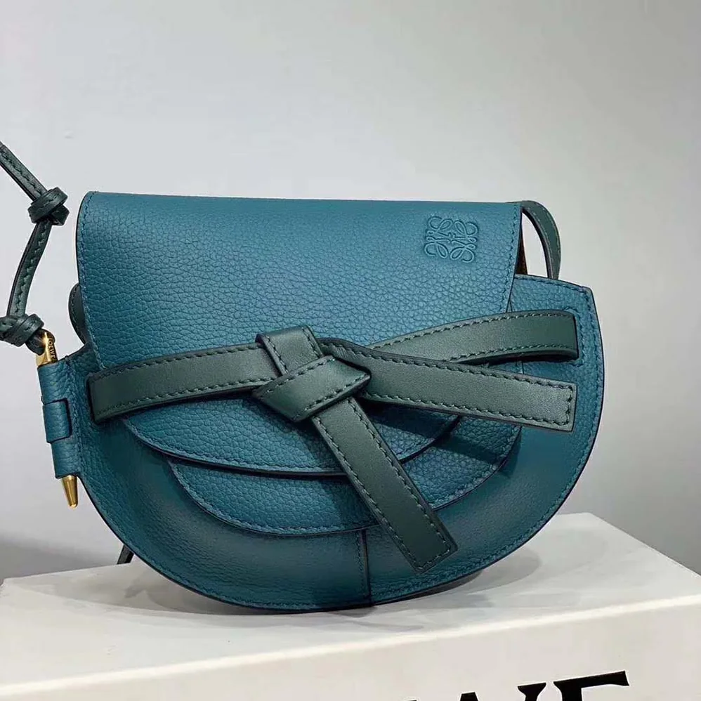 Loewe Gate Mini Bag Petroleum Soft Grained Calf for Women in Blue Loewe Gate Mini Bag Petroleum Soft Grained Calf for Women in Blue