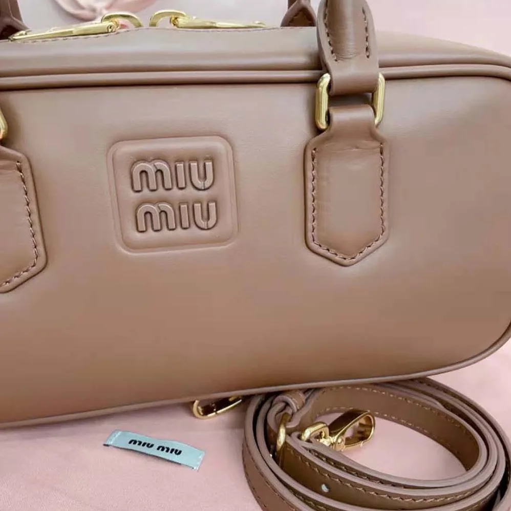 Miu Miu Arcadie Leather Bag for Women in Brown Miu Miu Arcadie Leather Bag for Women in Brown