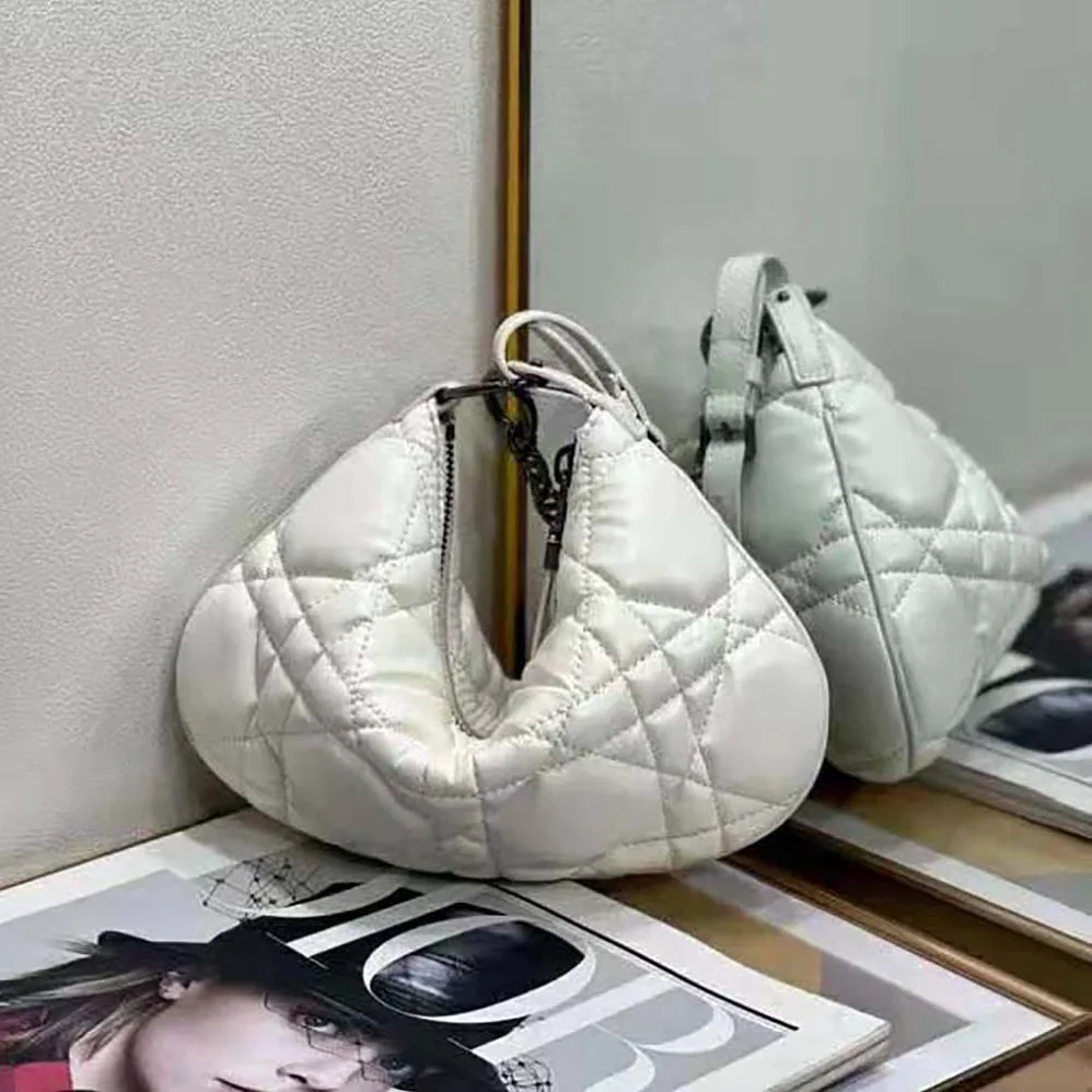 Dior Mini Dior Caro Tulip Bag Latte Quilted Macrocannage Calfskin for Women Dior Mini Dior Caro Tulip Bag Latte Quilted Macrocannage Calfskin for Women