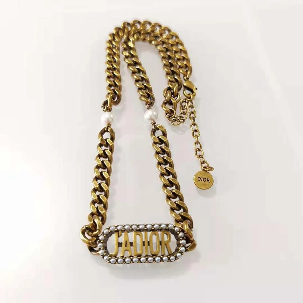 Dior J Adior Choker Antique Gold for Women in Finish Metal
