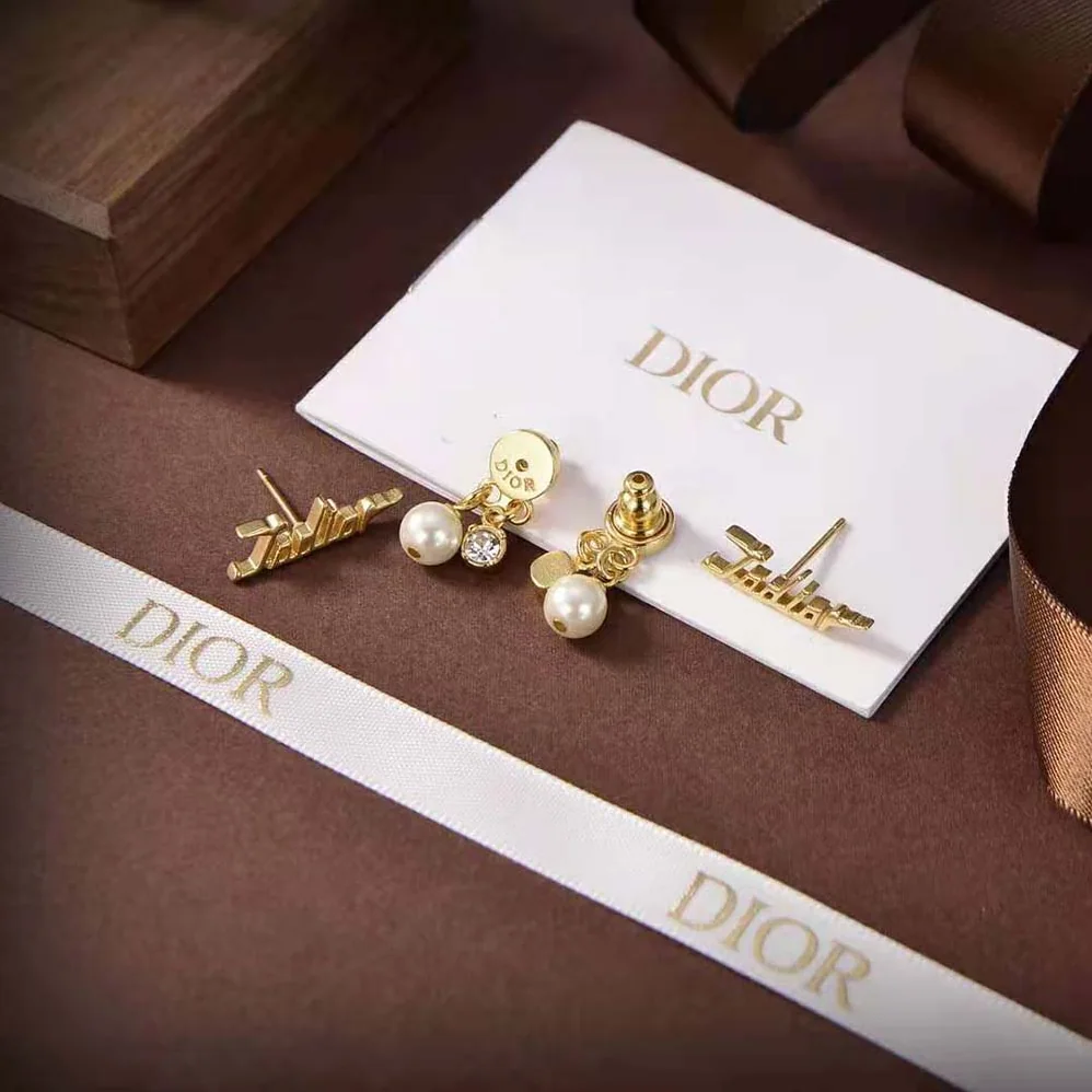 Dior J'Adior Earrings Gold-Finish Metal and White Resin Pearls for Women Dior J'Adior Earrings Gold-Finish Metal and White Resin Pearls for Women