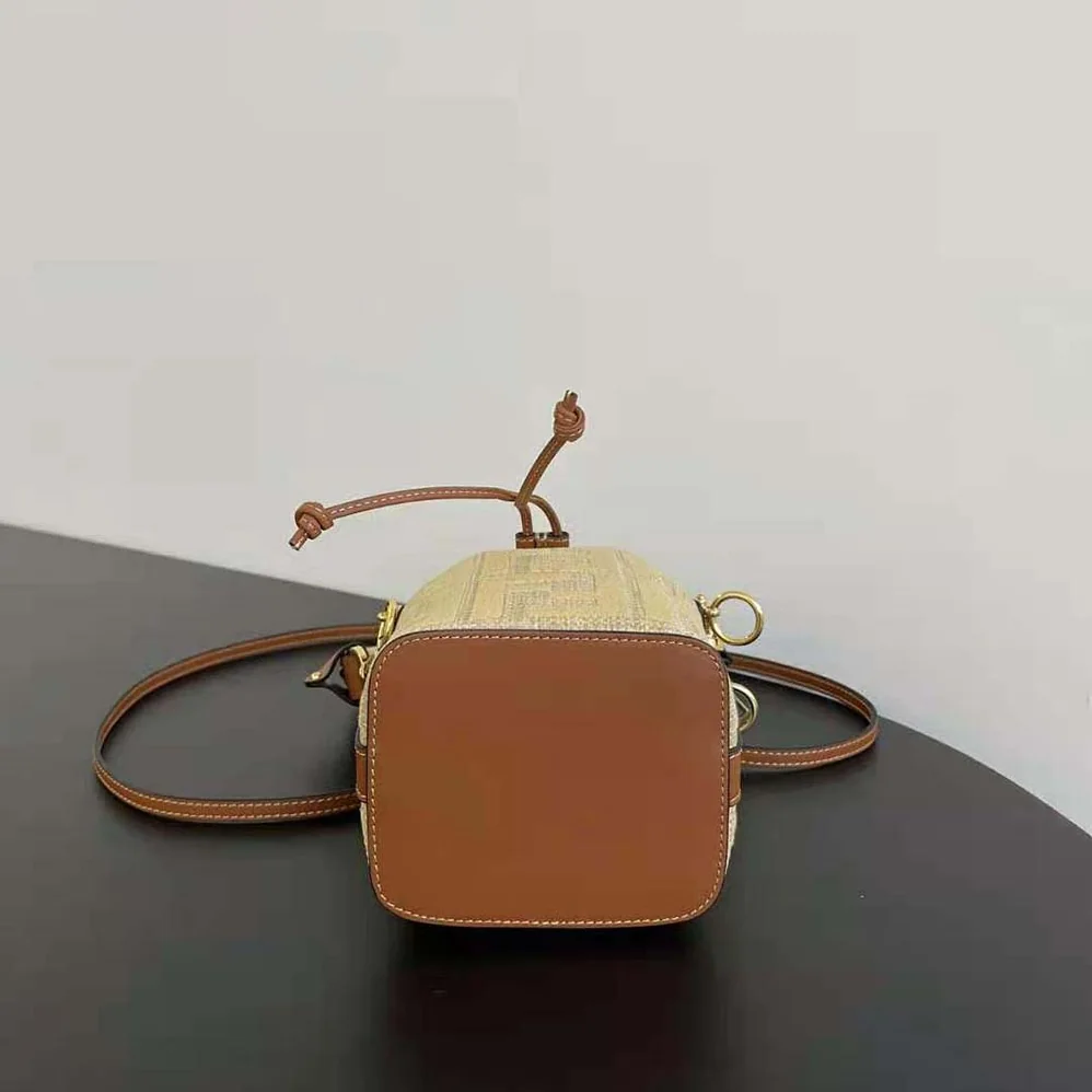 Fendi Mon Tresor Natural Straw Mini for Women in bag with FF Embroidery Fendi Mon Tresor Natural Straw Mini for Women in bag with FF Embroidery
