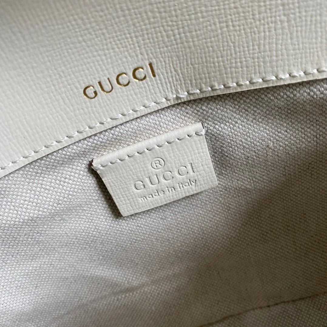 Gucci Horsebit 1955 GG Mini Bag White