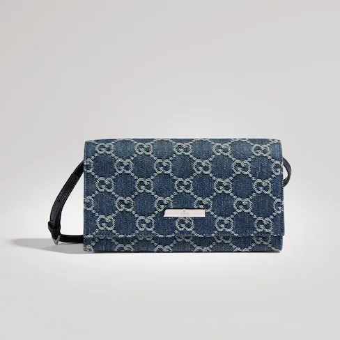 Gucci Pouch With Strap And Gucci Plaque Small Shoulder Bag in Dark Blue Palladium Hardware Gucci Pouch With Strap And Gucci Plaque Small Shoulder Bag in Dark Blue Palladium Hardware