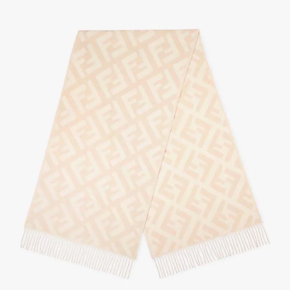 Fendi FF Scarf Pale Pink Cashmere Scarf for Women Fendi FF Scarf Pale Pink Cashmere Scarf for Women