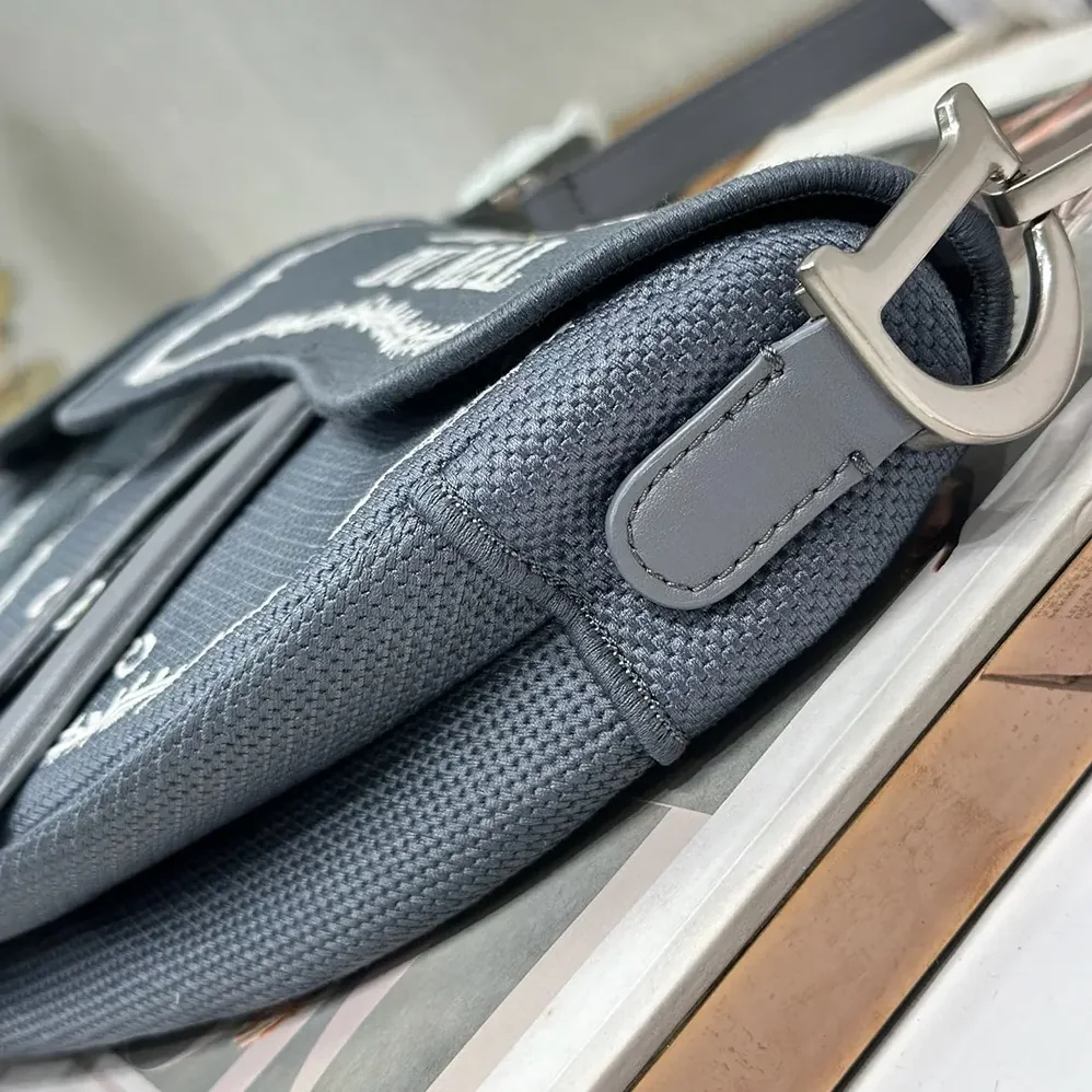 Dior Saddle Bag with Strap Blue and White Book Cover Embroidery for Women Dior Saddle Bag with Strap Blue and White Book Cover Embroidery for Women