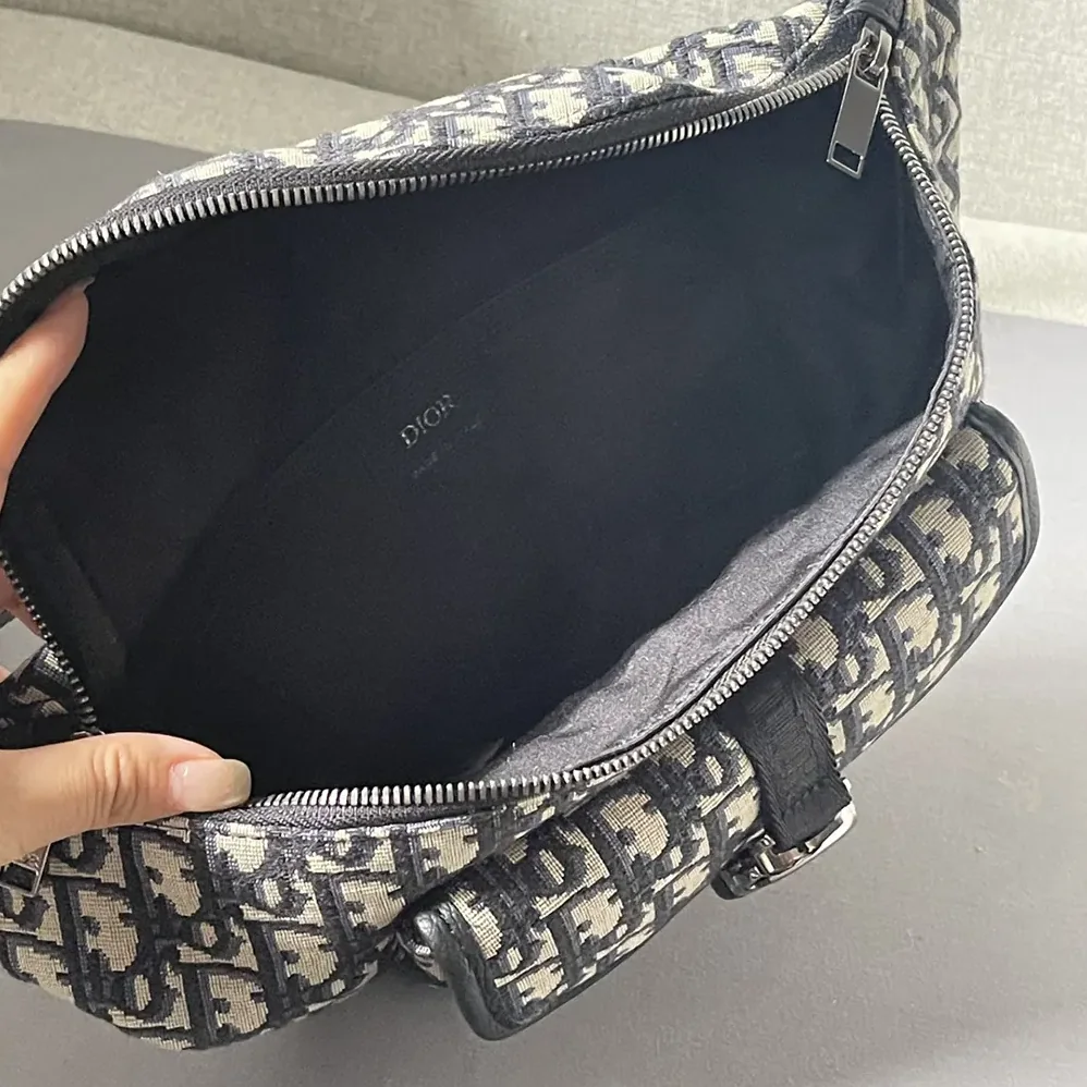 Dior Dior 8 Belt Bag Beige and Black Dior Oblique Jacquard for Men