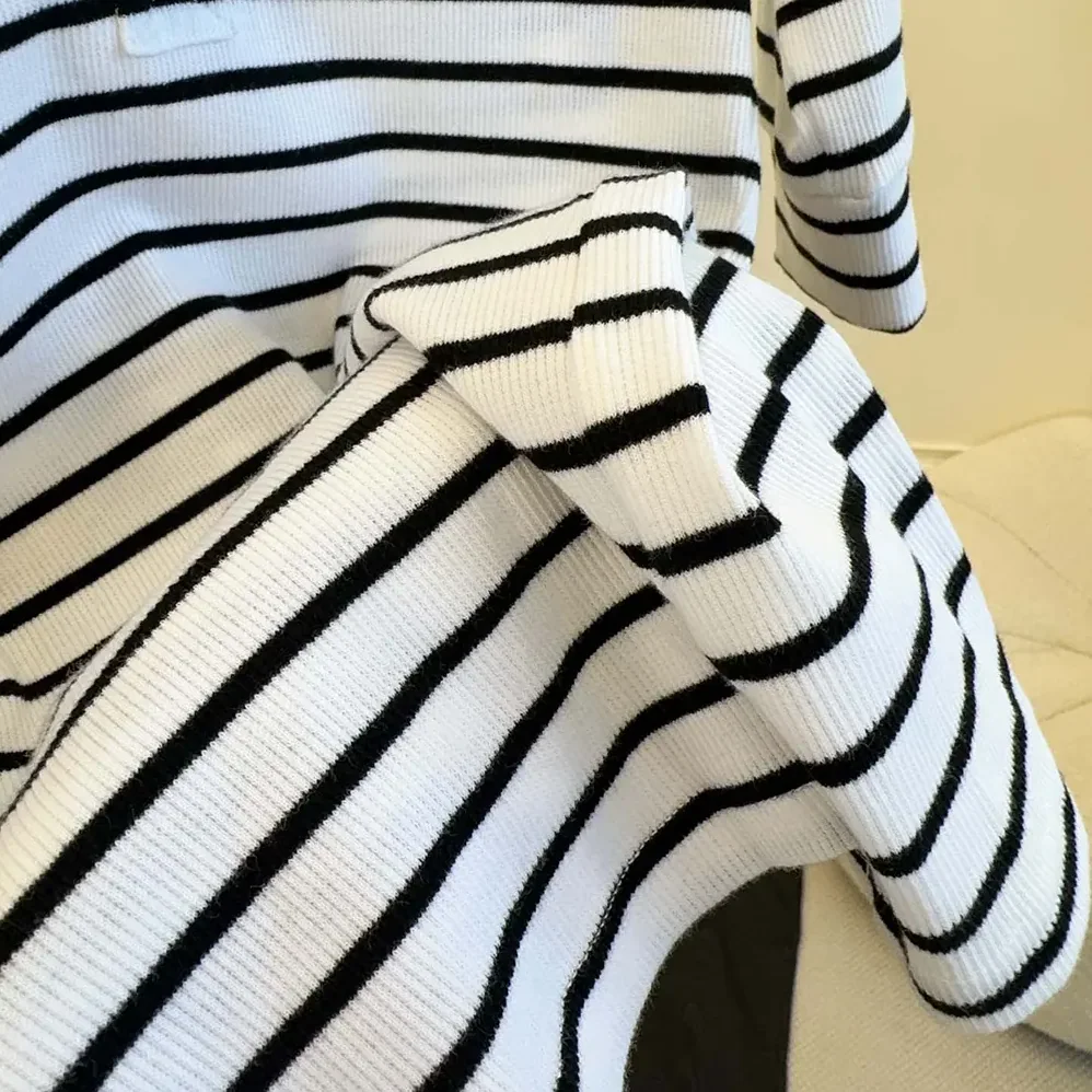 Celine Polo Shirt in Striped Silk Jersey for Women Celine Polo Shirt in Striped Silk Jersey for Women