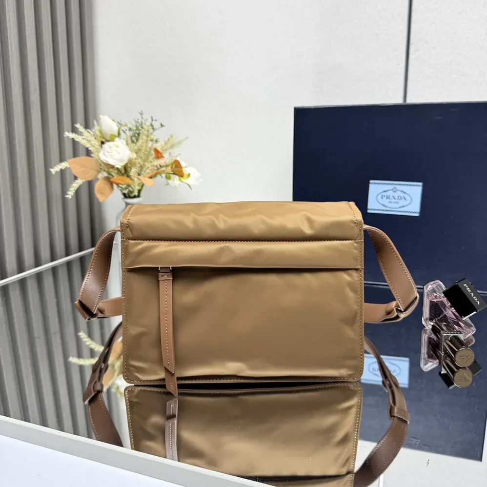 Prada Small Padded Re-Nylon Shoulder Bag for Women in Brown Prada Small Padded Re-Nylon Shoulder Bag for Women in Brown