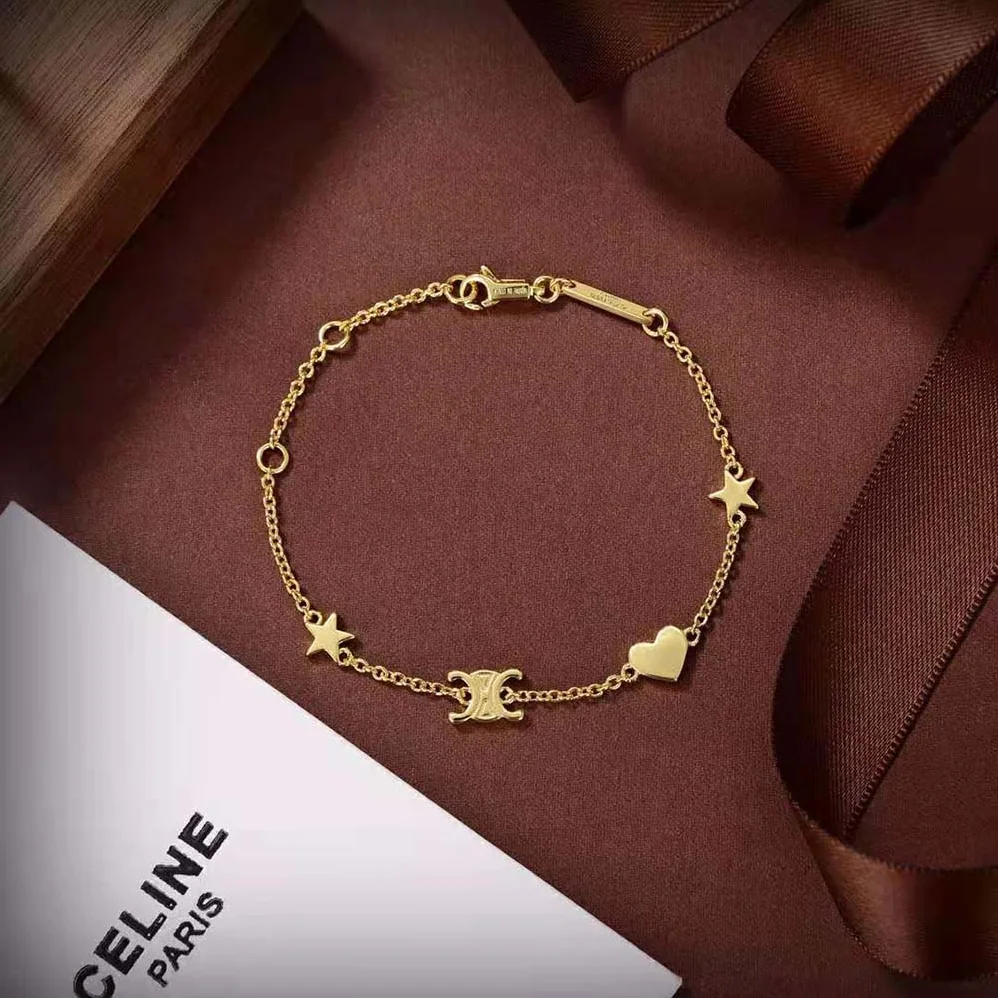 Celine Maillon Triomphe Multi Motifs Bracelet in Brass with Gold Finish for Women