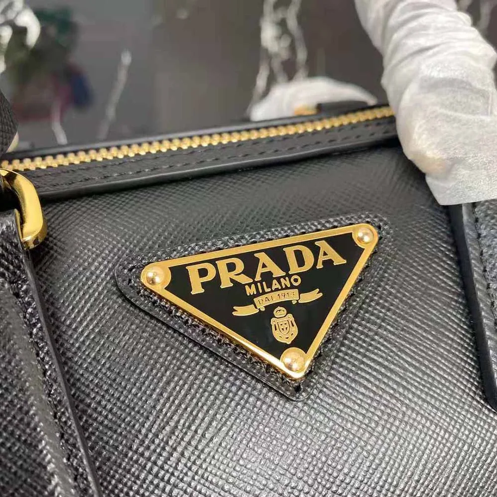 Prada Saffiano Leather Top-handle Bag for Women in Black