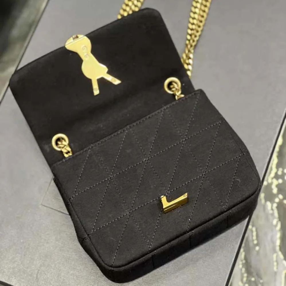 Saint Laurent YSL Jamie Mini Chain Bag Carré Rive Gauche in Jersey for Women Saint Laurent YSL Jamie Mini Chain Bag Carré Rive Gauche in Jersey for Women