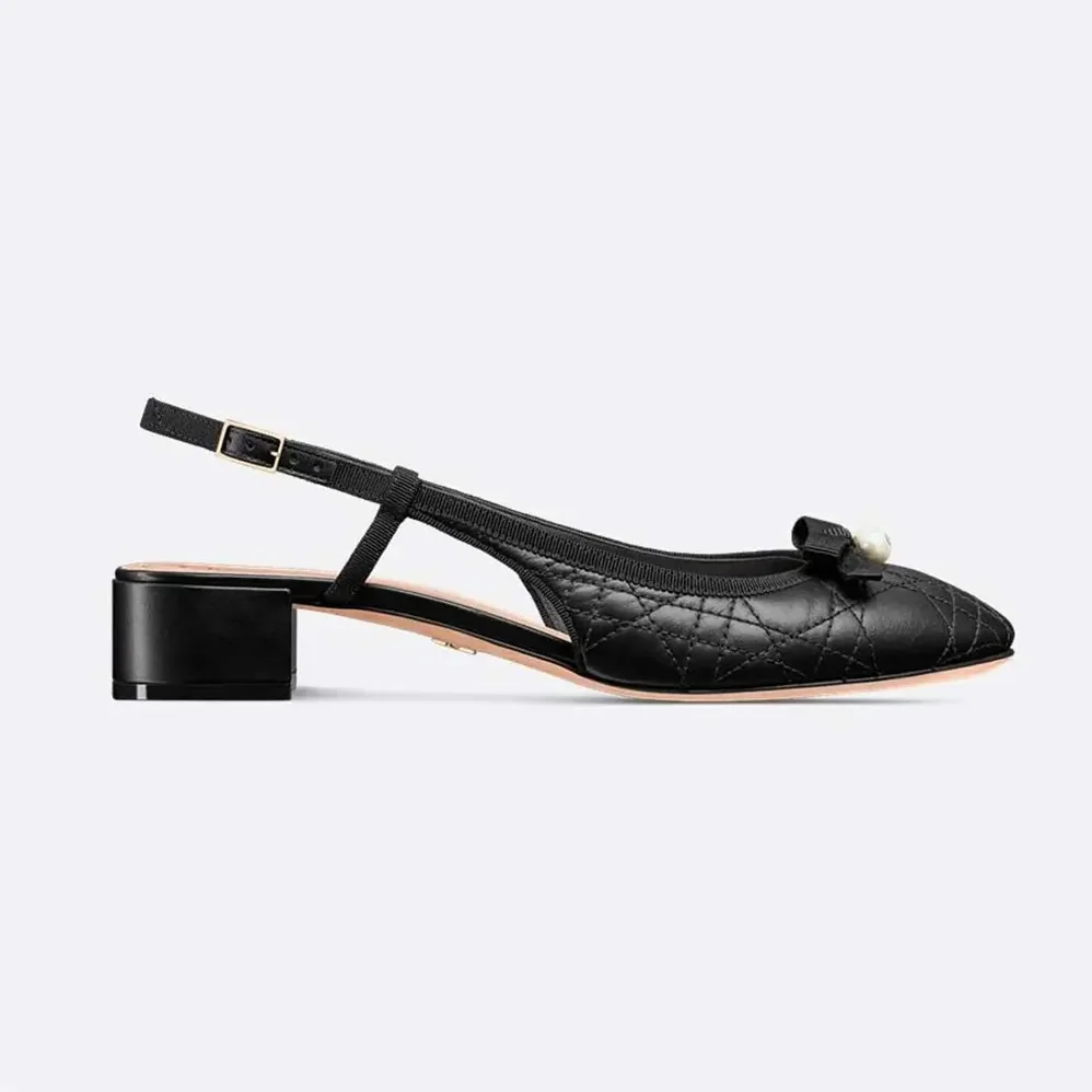 Dior Ballet Slingback Pump Black Quilted Cannage Calfskin for Women
