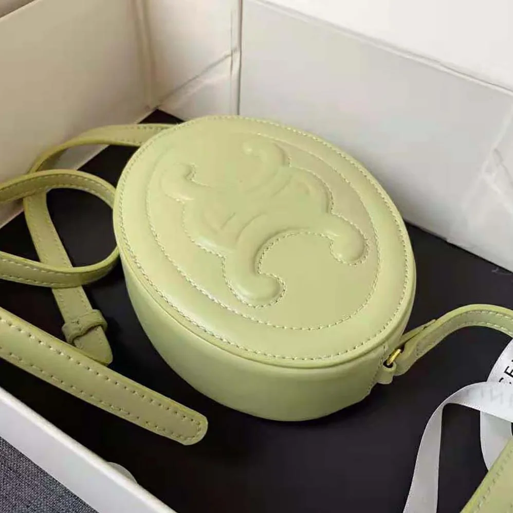Celine Crossbody Oval Purse Cuir Triomphe in Smooth Calfskin for Women in Lime