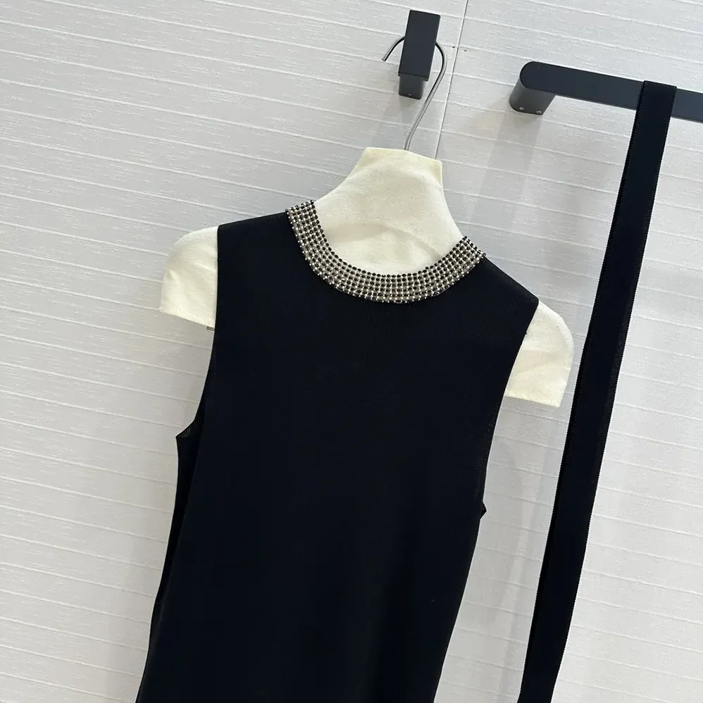 Dior Embroidered Tunic Black Silk Ribbed Knit for Women Dior Embroidered Tunic Black Silk Ribbed Knit for Women