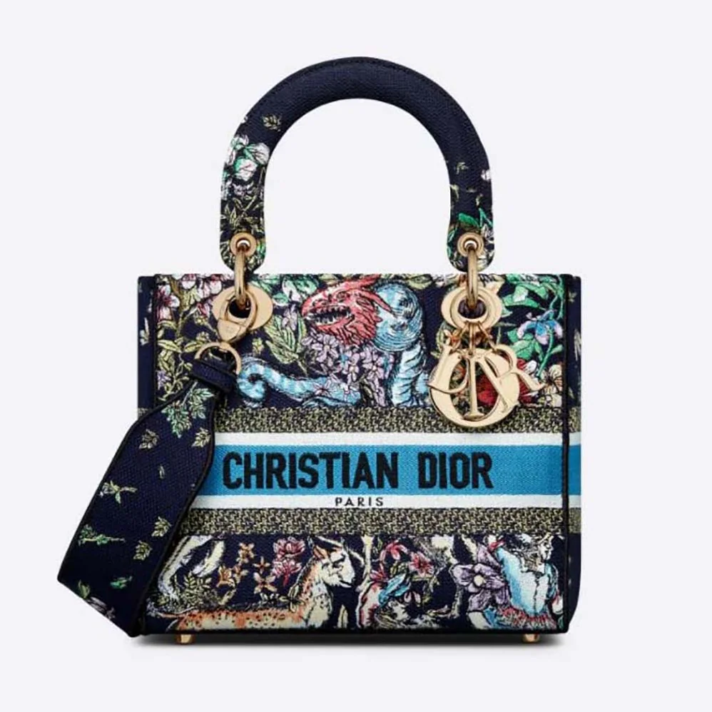 Dior Medium Lady D-Lite Bag Blue Multicolor D for Women in Constellation Embroidery Dior Medium Lady D-Lite Bag Blue Multicolor D for Women in Constellation Embroidery