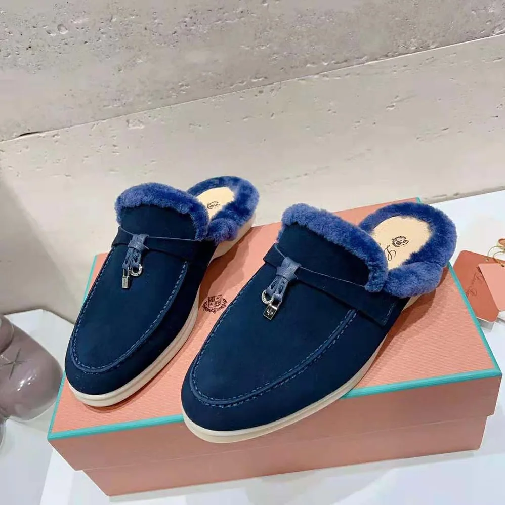 Loro Piana Charms Walk Babouche Loafers for Unisex in Navy