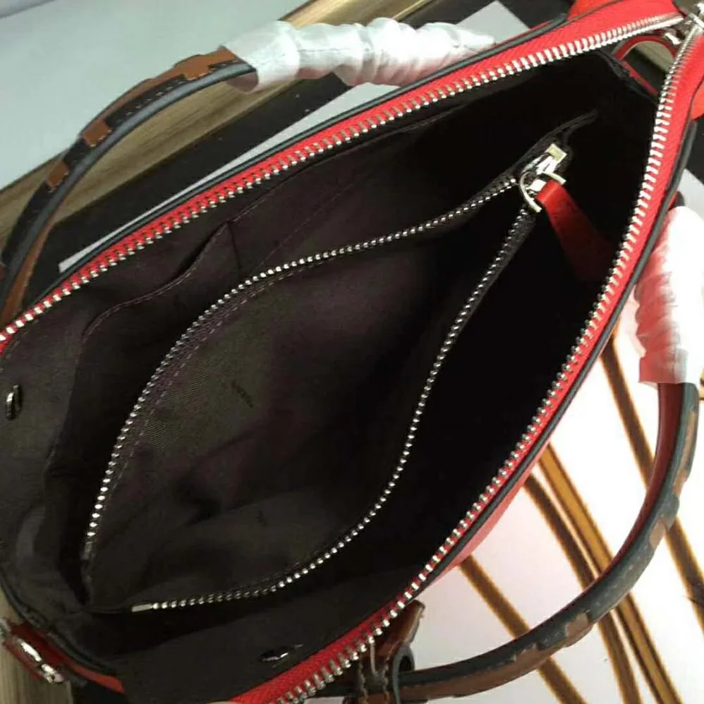 Fendi By the Way Regular Leather Boston Bag for Women in Red Fendi By the Way Regular Leather Boston Bag for Women in Red