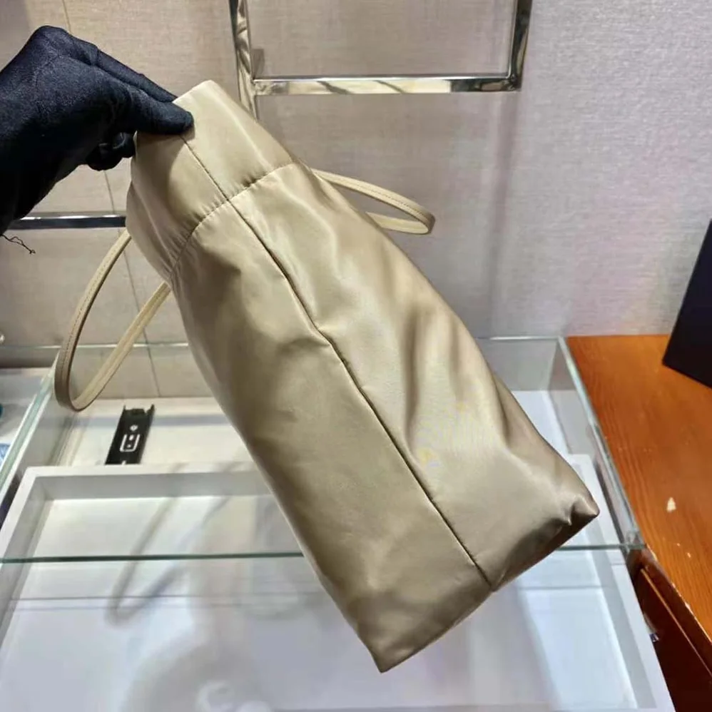 Prada Re-Nylon and Saffiano Leather Tote Bag for Women in Beige Prada Re-Nylon and Saffiano Leather Tote Bag for Women in Beige