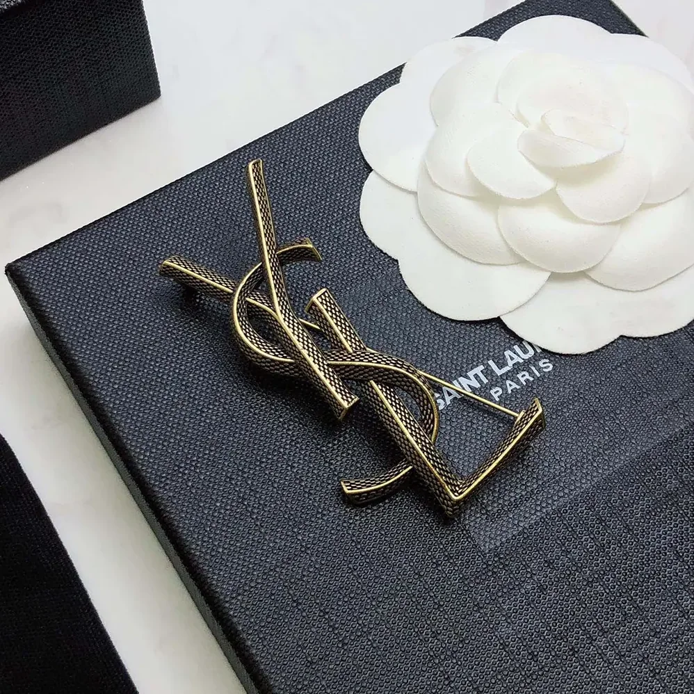 Saint Laurent YSL Cassandre Snake Brooch in Metal for Women