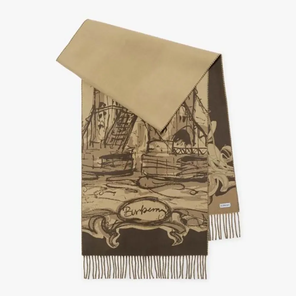 Burberry Tower Bridge Cashmere Scarf for Unisex