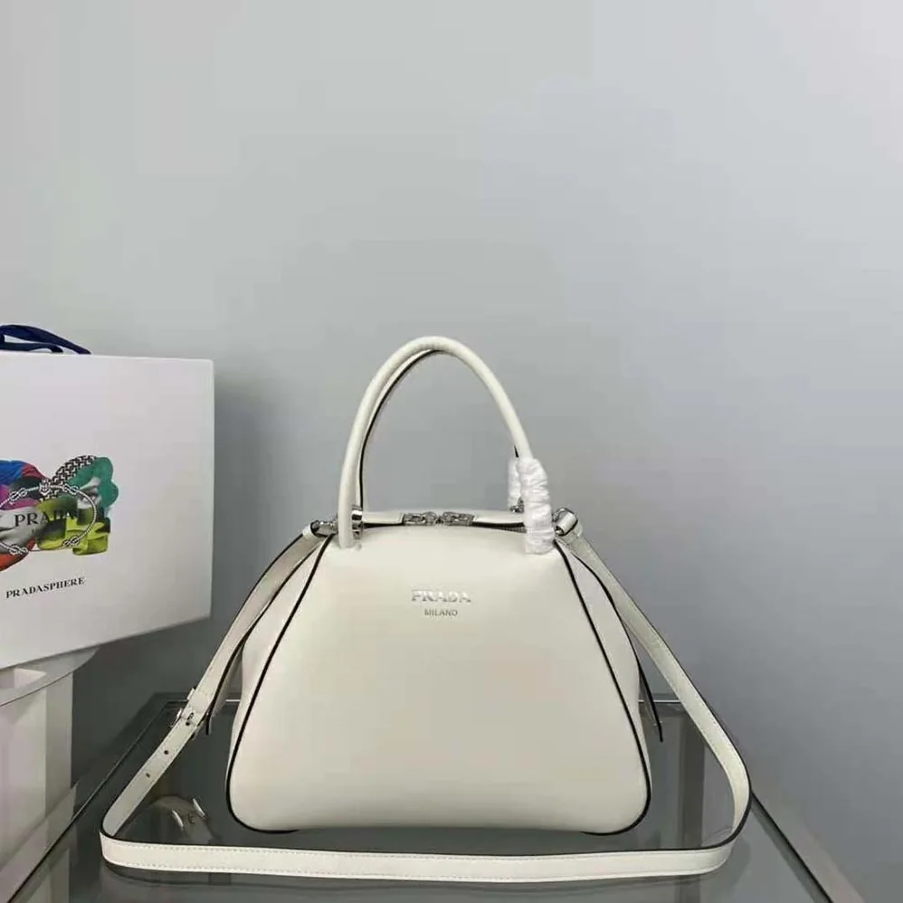 Prada Small Leather Prada Supernova Handbag for Women in White Prada Small Leather Prada Supernova Handbag for Women in White