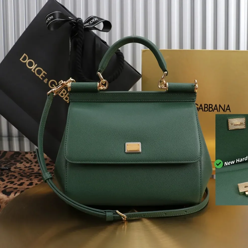 Dolce Gabbana D&G Small Sicily Handbag in Dauphine Calfskin for Women in Green Dolce Gabbana D&G Small Sicily Handbag in Dauphine Calfskin for Women in Green