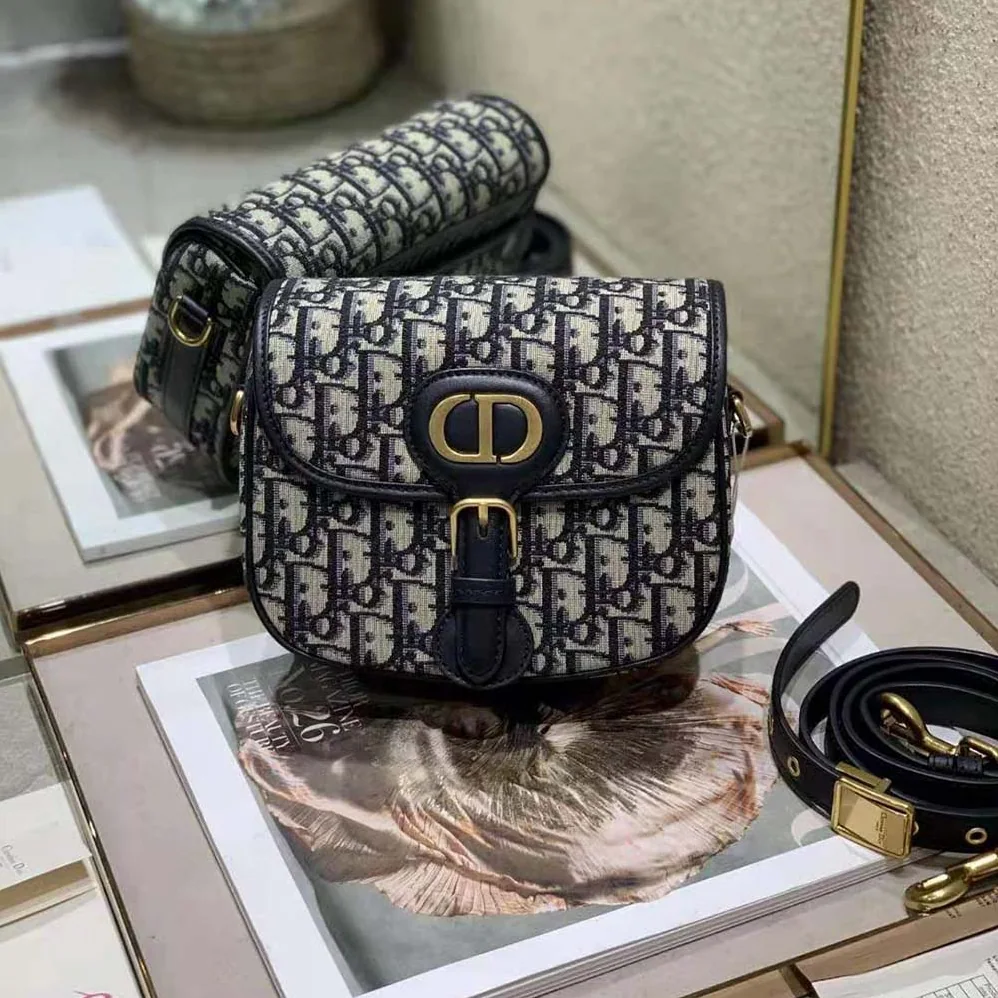 Dior Small Dior Bobby Bag Blue Dior Oblique Jacquard for Women