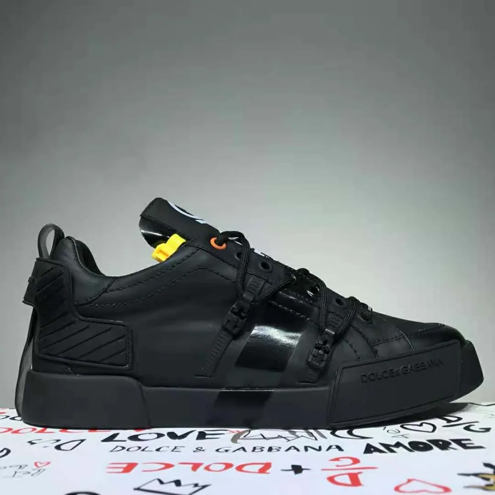 Dolce Gabbana D&G Portofino Sneakers in Calfskin and Patent Leather for Women