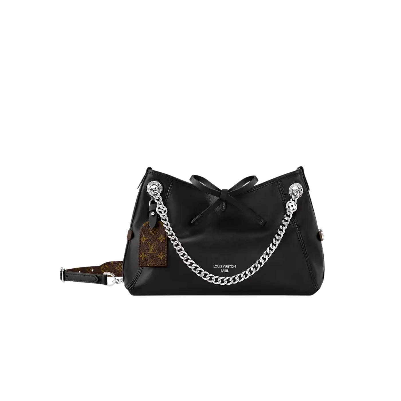 Louis Vuitton CarryAll Vibe BB Shoulder Bag in Black Silver Hardware
