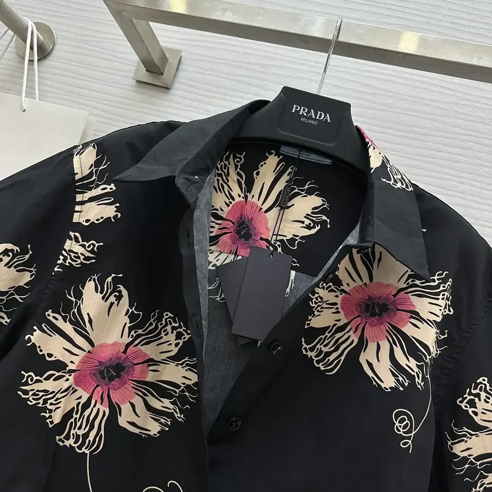 Prada Short for Women in sleeved Printed Poplin Shirt