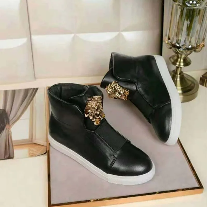 Versace Shoes Palazzo High-Top Sneakers for Men in Black