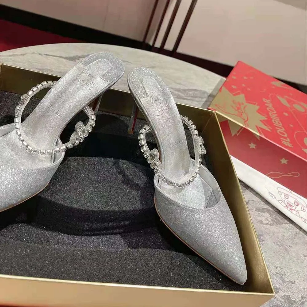Christian Louboutin Planet Queen 100 mm Heel Height for Women in Silver Christian Louboutin Planet Queen 100 mm Heel Height for Women in Silver