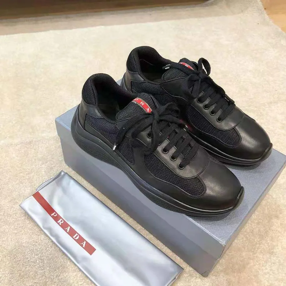 Prada New America'S Cup Leather And Technical Fabric Sneakers for Men Prada New America'S Cup Leather And Technical Fabric Sneakers for Men