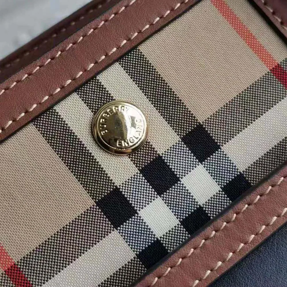 Burberry Mini Vintage Check Two-handle Title Bag for Women in Black Burberry Mini Vintage Check Two-handle Title Bag for Women in Black