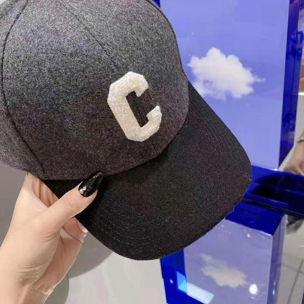 Celine “C” Baseball Cap in Wool for Women in Silver