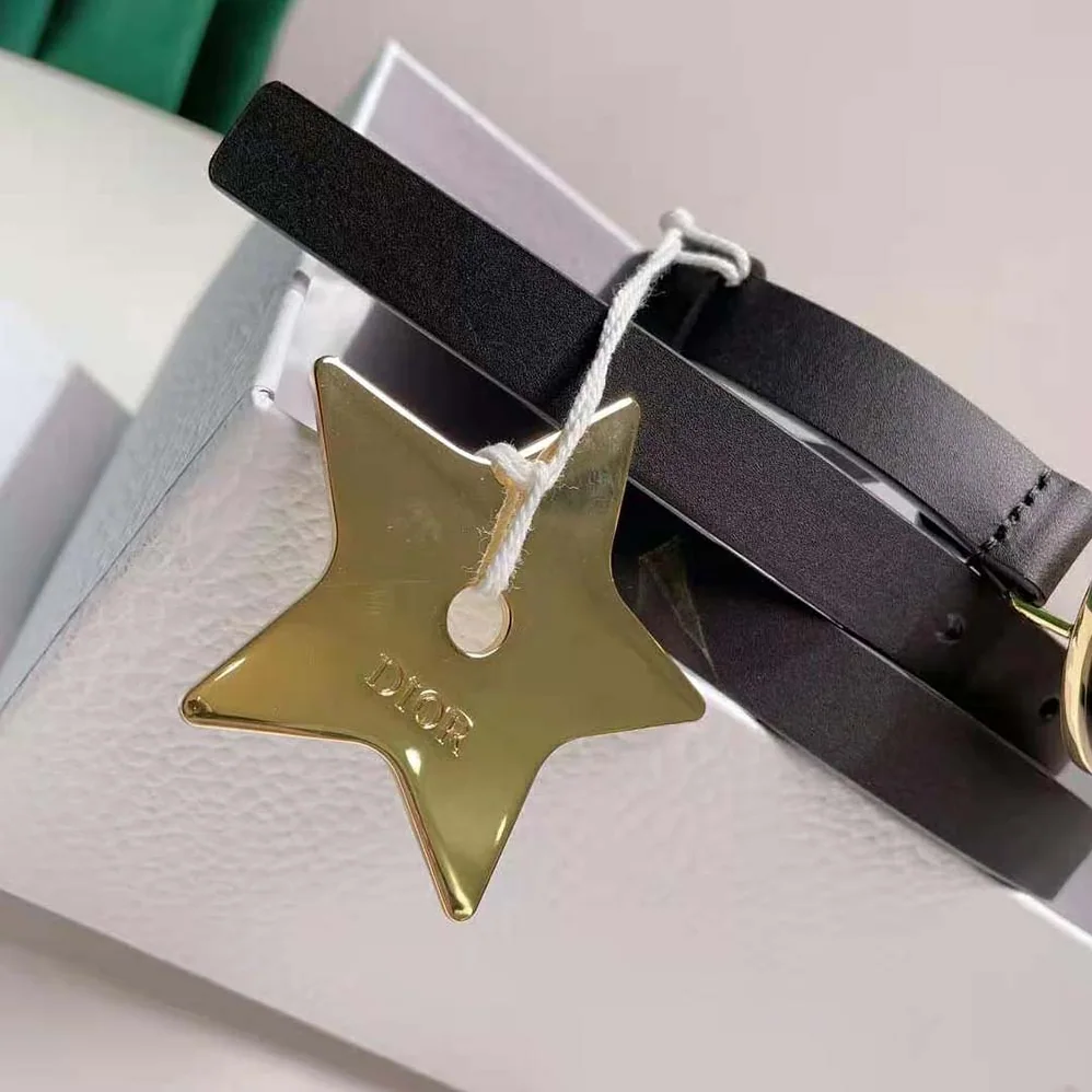 Dior Teddy-D Belt Smooth Calfskin-15 MM for Women in Black